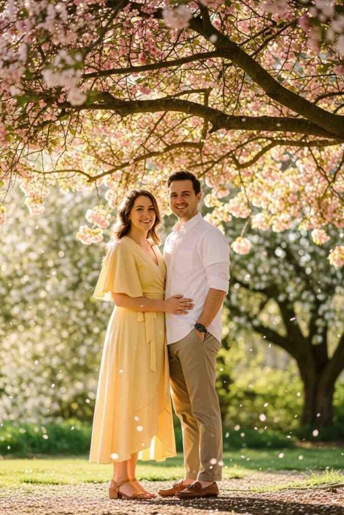Soft Yellow Wrap Dress & Brown Loafers