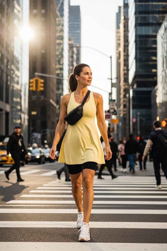 Sporty Mini Dress with Hidden Shorts