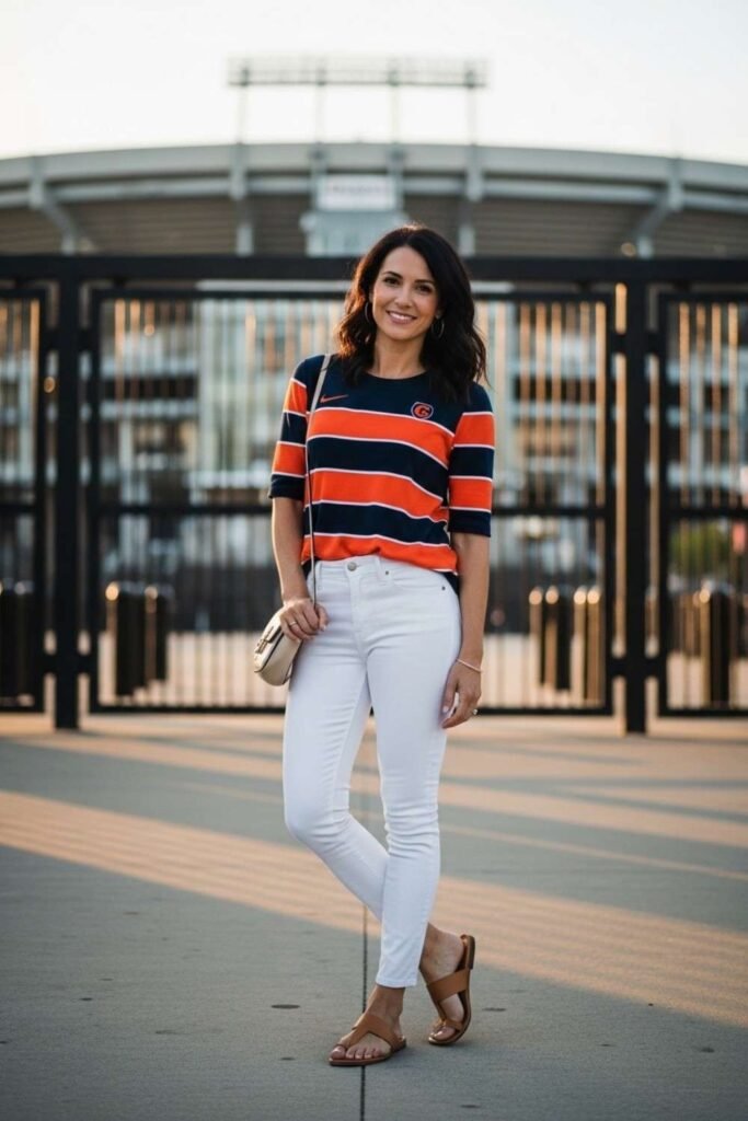 Striped Top with White Jeans