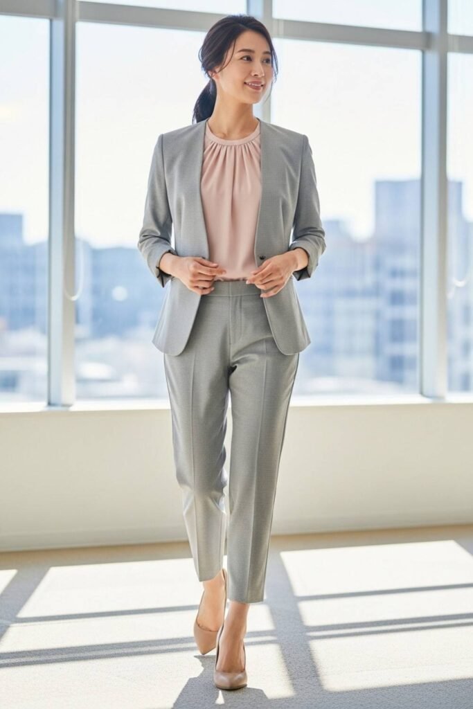 Tailored Vest With Pastel Work Pants
