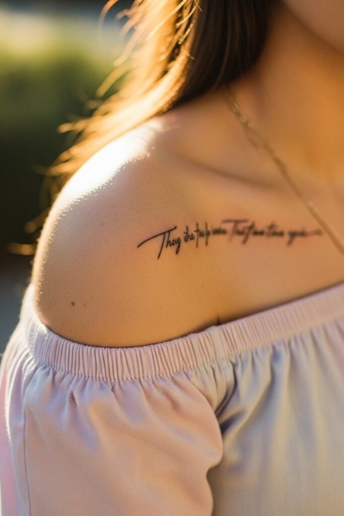 Tiny Script Along the Shoulder