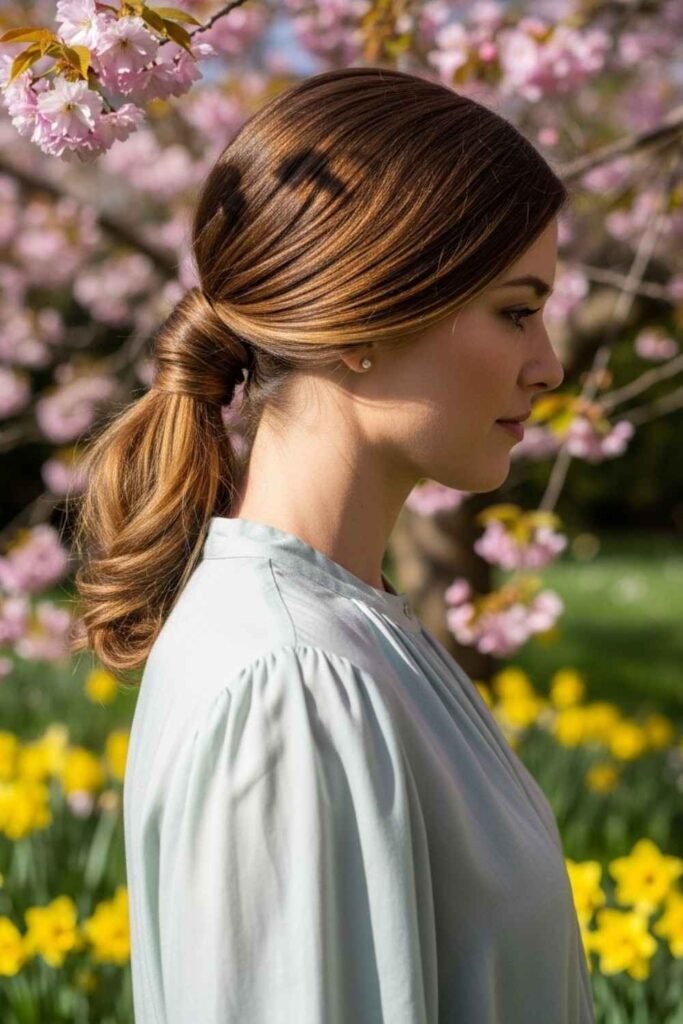 Traditional Twisted Low Ponytail