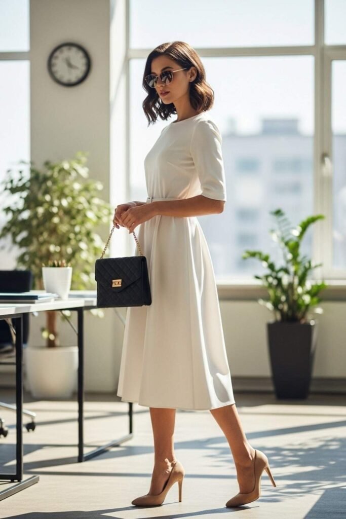 Wrap Blouse With Pencil Skirt