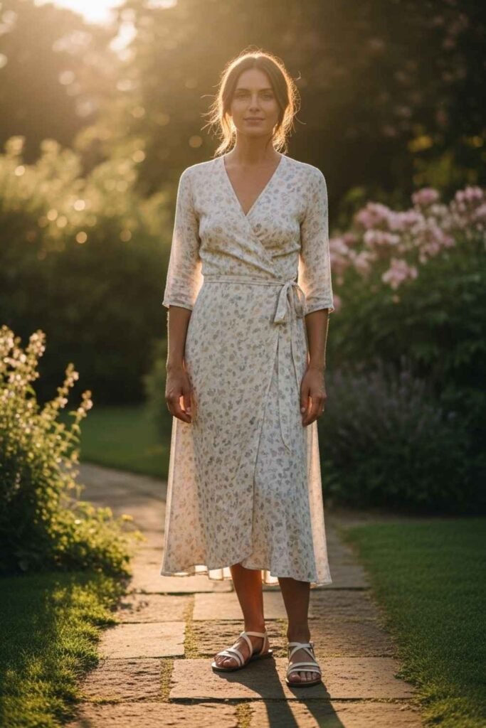Wrap Dress with Sandals